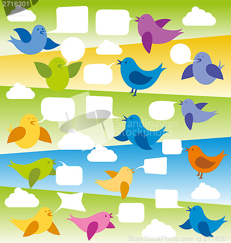 Image of Vector Card With Birds