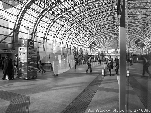 Image of Black and white Torino Porta Susa station