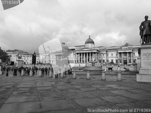 Image of Black and white Trafalgar Square London