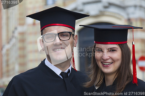 Image of Portrait of a Couple in the Graduation Day