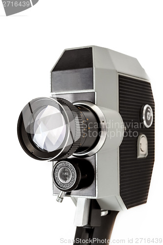 Image of Old 8mm movie camera on white