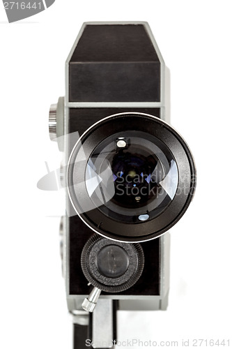 Image of Old 8mm movie camera on white