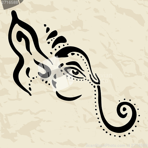 Image of Ganesha Hand drawn illustration.