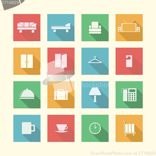 Image of Flat icons for hotel