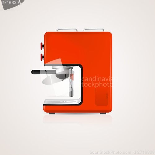 Image of Illustration of red coffee machine