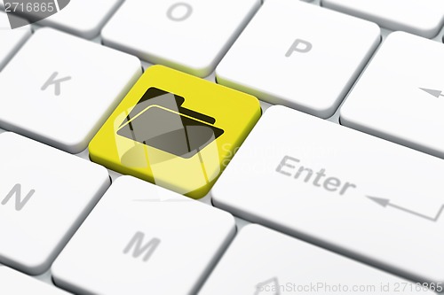 Image of Business concept: Folder on computer keyboard background