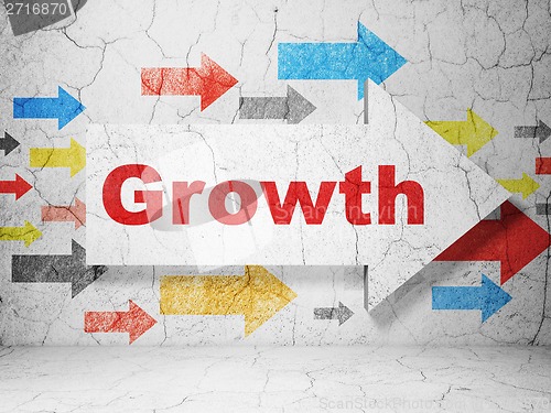 Image of Finance concept: arrow with Growth on grunge wall background