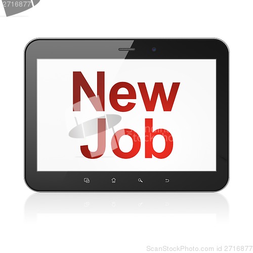 Image of Business concept: New Job on tablet pc computer