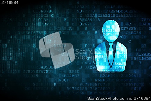 Image of Advertising concept: Business Man on digital background