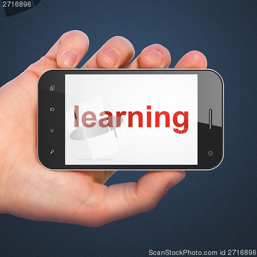 Image of Education concept: Learning on smartphone