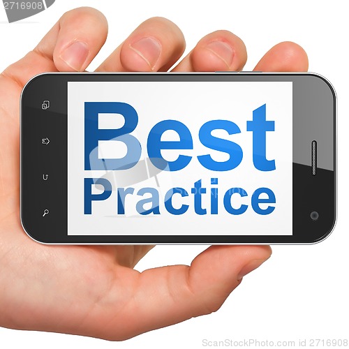 Image of Education concept: Best Practice on smartphone