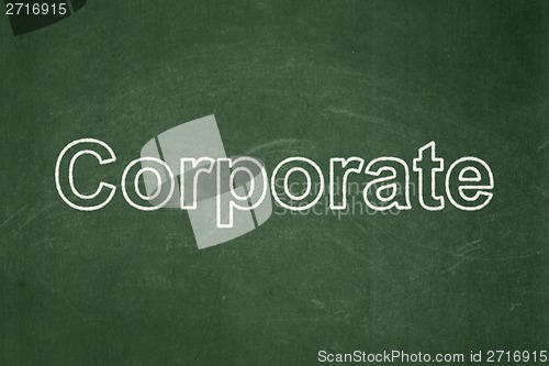 Image of Business concept: Corporate on chalkboard background