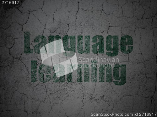 Image of Education concept: Language Learning on grunge wall background