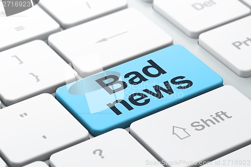 Image of News concept: Bad News on computer keyboard background