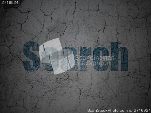 Image of Web development concept: Search on grunge wall background