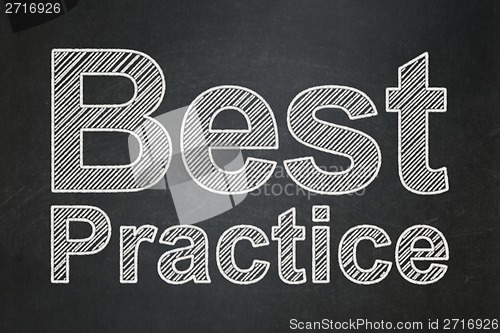 Image of Education concept: Best Practice on chalkboard background