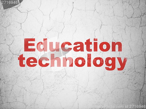 Image of Education concept: Education Technology on wall background