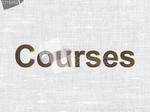 Image of Education concept: Courses on fabric texture background