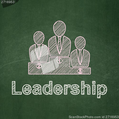 Image of Finance concept: Business Team and Leadership on chalkboard background