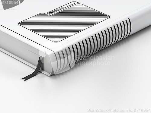 Image of Finance concept: closed book, Folder on white background