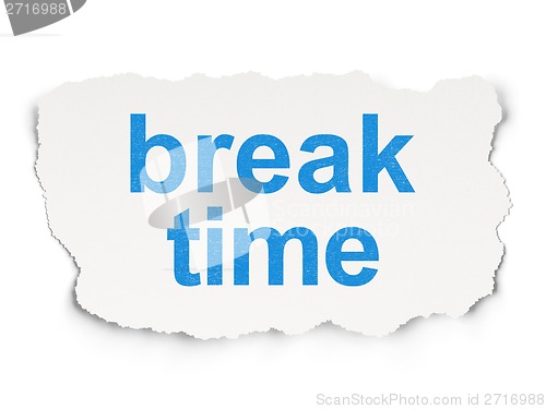 Image of Time concept: Break Time on Paper background