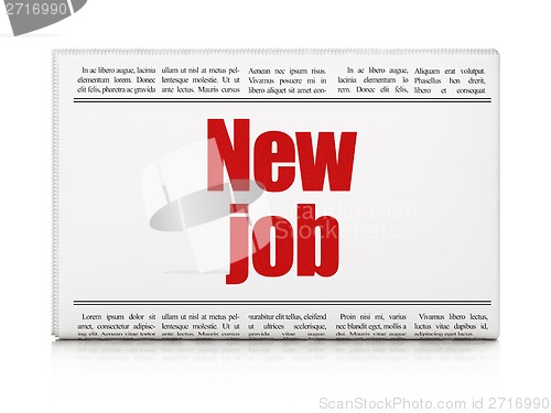 Image of Finance concept: newspaper headline New Job