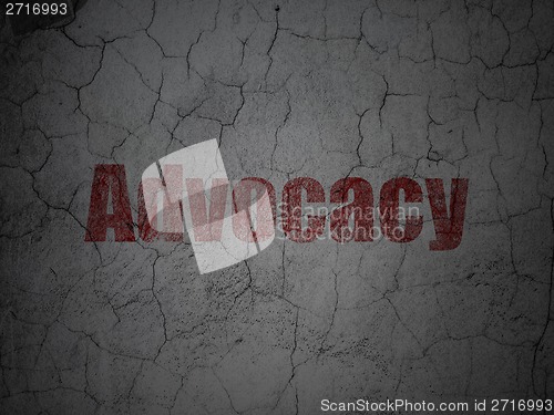 Image of Law concept: Advocacy on grunge wall background