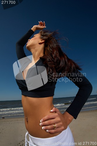 Image of Beautiful Woman at seaside