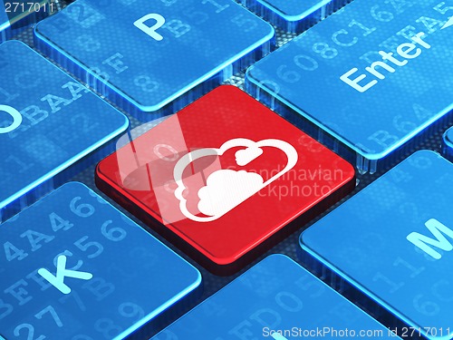 Image of Cloud computing concept: Cloud on computer keyboard background