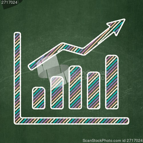 Image of Finance concept: Growth Graph on chalkboard background