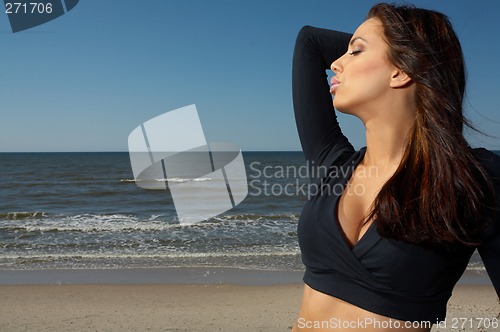 Image of Beautiful Woman at seaside