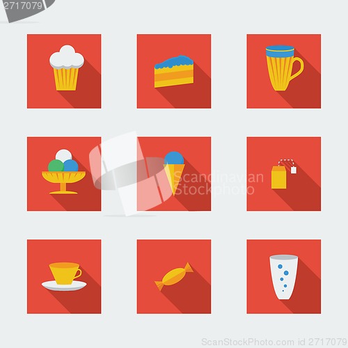 Image of Flat icons for cafe