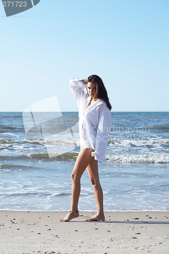 Image of Beautiful Woman at seaside