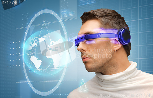 Image of handsome man with futuristic glasses