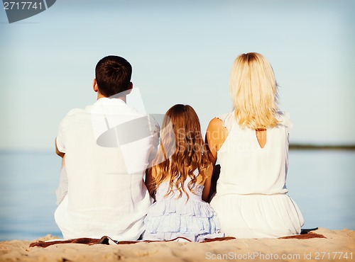 Image of happy family at the seaside