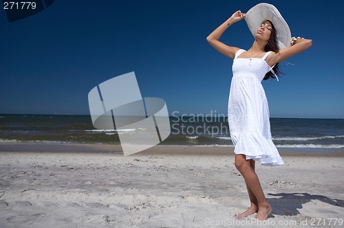 Image of Beautiful Woman at seaside