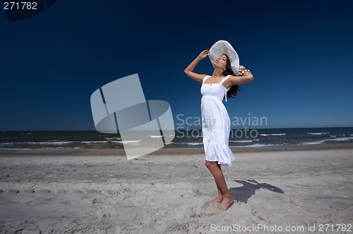 Image of Beautiful Woman at seaside