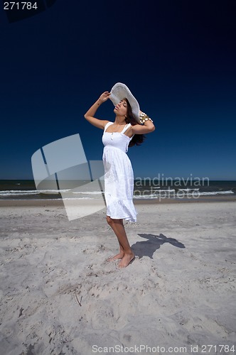 Image of Beautiful Woman at seaside