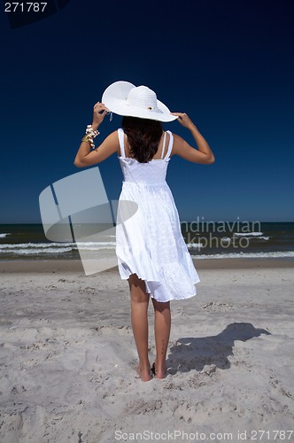 Image of Beautiful Woman at seaside