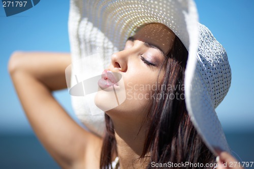 Image of Beautiful Woman at seaside