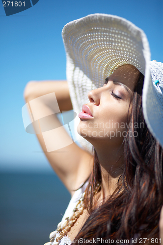 Image of Beautiful Woman at seaside