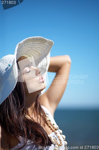 Image of Beautiful Woman at seaside