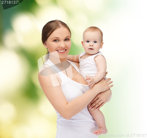 Image of happy mother with adorable baby