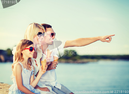 Image of happy family eating ice cream
