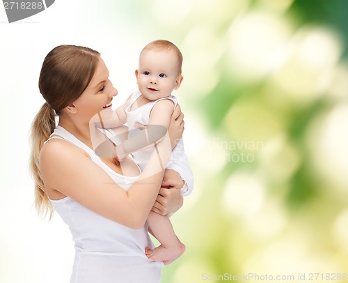Image of happy mother with adorable baby