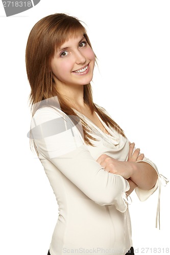 Image of Casual portrait of positive woman