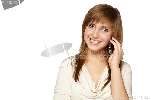 Image of Young woman phone call