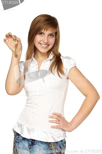 Image of Woman with keys at home
