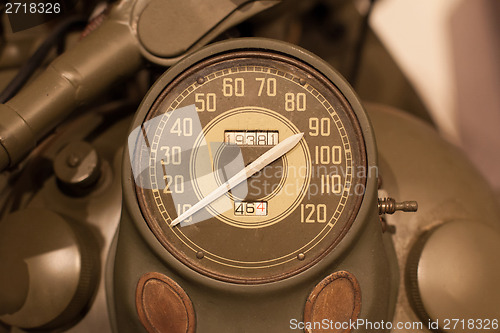 Image of Old style of motorcycle speedometer