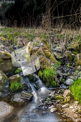 Image of Falls on the small mountain river in a wood